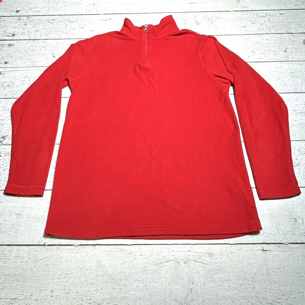 Land's End Youth Holly Red 1/4 Zip Pullover Size XL 15-16 Years